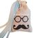 Christening Favor for a boy with a pouch with a mustache