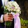 Νυφικό Μπουκέτο Γάμου με λευκά και λιλά τριανταφυλλάκια