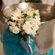 Baptism For Boy with beautiful white bouquets wrapped with fabrics