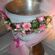 Christening for Girl - Garland with flowers and butterflies