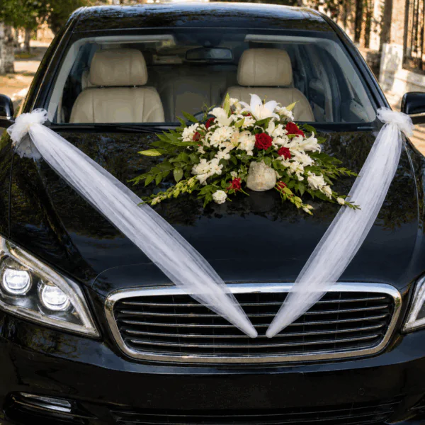 Στολισμός Νυφικού Αυτοκινήτου με εντυπωσιακή σύνθεση