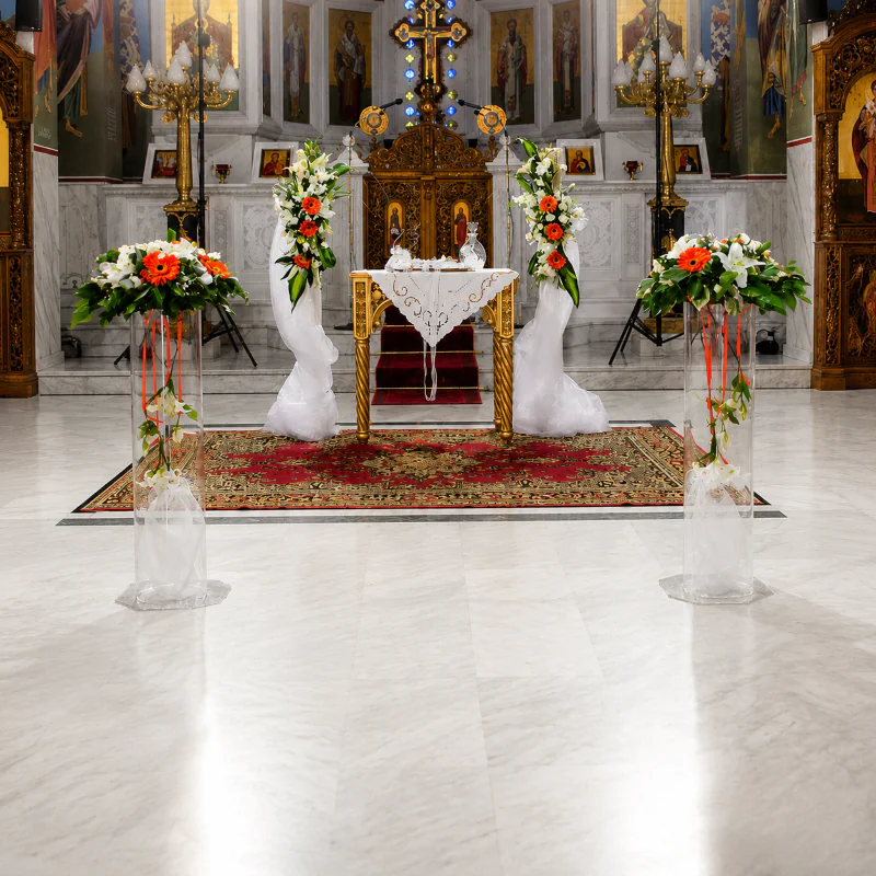 Wedding Decoration inside the church with