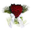 Funeral flowers heart with red roses