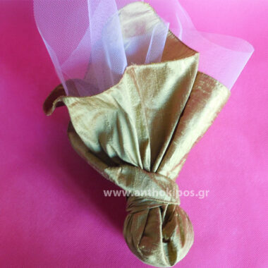 Wedding Favors, bonbonniere with gold scarf and lace