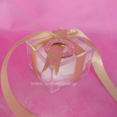 Wedding Favors, favor of transparent box with unique love ring
