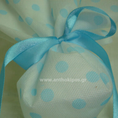 Christening Favor with happy polka dot fabric