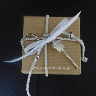 Christening Favor with fairy keychain on a box
