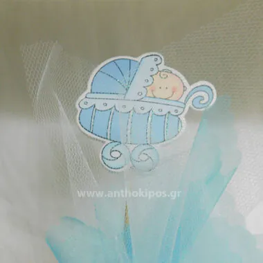 Christening Favor blue baby stick