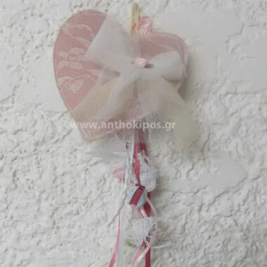 Christening Favor hanging pendant heart