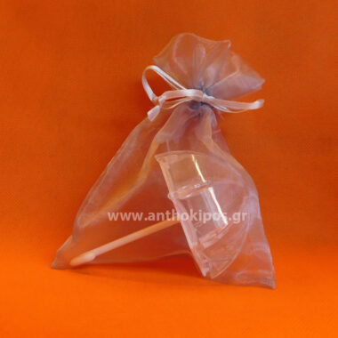 Christening Favor with organza pouch and umbrella inside