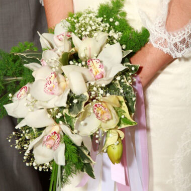 Wedding Bouquet with orchids sympitioum