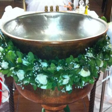 Baptism For Girl with beautiful garland of roses
