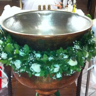 Baptism For Girl with beautiful garland of roses