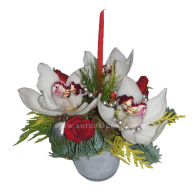 Christmas - New Year flower arrangement with orchids