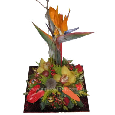 Christmas - New Year flower arrangement lovely on plate