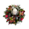 Christmas - New Year flower creation with candle and lamp glass