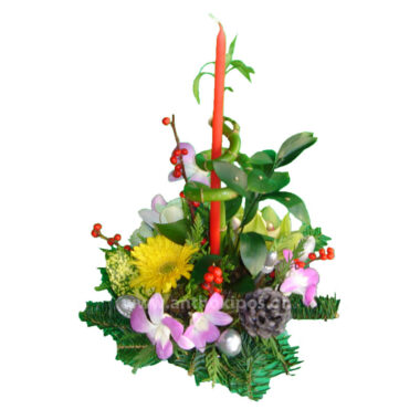 Christmas - New Year flower arrangement simple with wonderful flowers