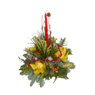 Christmas - New Year flower arrangement with fresh flowers