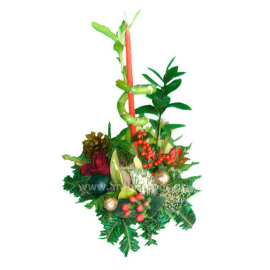 Christmas - New Year flower arrangement with candle