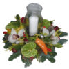 Christmas - New Year flower arrangement with lampglass