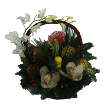 Christmas - New Year flower arrangement in basket