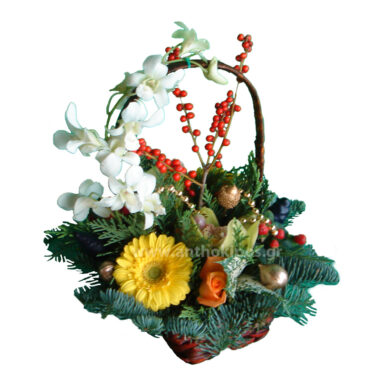 Christmas - New Year flower arrangement in basket