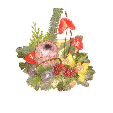 Christmas - New Year flower arrangement in trunk