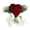 Funeral flowers heart with red roses