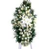 Funeral cross flowers with roses