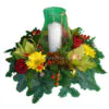 Christmas - New Year flower arrangement with lampglass