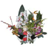 Christmas - New Year flower arrangement with two drinks