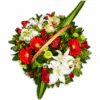 Flower arrangement in white-red color