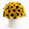 Sunflowers in white hat box