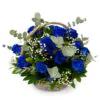 Flower arrangement with blue roses